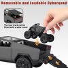 Youngyes Cybertruck Toy for Kids, Pickup Truck with RV Motorcycle Cybertquad Metal Die-cast Model Car, 1/32 Toy Truck and Trailer with Sound/Light/Pull Back, Ideal Gift for Boys Aged 6 and Up (Grey)