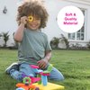 Edushape Young Brix Interlocking Baby Building Blocks - 36 Pcs Baby Blocks Interlocking Bricks in Reusable Storage Box - Stacking Blocks for Young Babies and Toddlers - Daycares Preschool Supplies