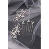 Missgrace Bridal Crystal Leaf Rose Gold Hair Pins Women Crystal Headpiece Wedding Rose Gold Leaf Hair Pins Clip Hair Jewelry Wedding Hair Accessories Set of 5