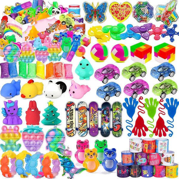 127 Pcs Party Favors for Kids 4-8 8-12, Fidget Toys, Treasure Box Toys, Classroom Prizes, Pinata Filler, Goodie Bag Stuffers, Treasure Chest, Prize Box Toys, Carnival Prizes
