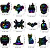 MGparty Scratch Paper Craft for Kids - 48 Pcs Halloween Magic Rainbow Scratch Paper Off Cards Set for Kids Crafts Arts Supplies Halloween Ornaments Party Games Halloween Birthday Gifts