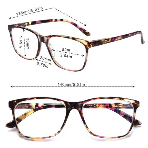 SIGVAN Ladies Reading Glasses Blue Light Blocking Spring Hinge Fashion Pattern Print Eyeglasses for Women (multicolour, 2.50)