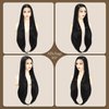 X-TRESS 32 Inch Black Wig Straight Hd Lace Front Wigs For Women 13x4 Synthetic Lace Front Glueless Wig Pre Plucked Baby Hair