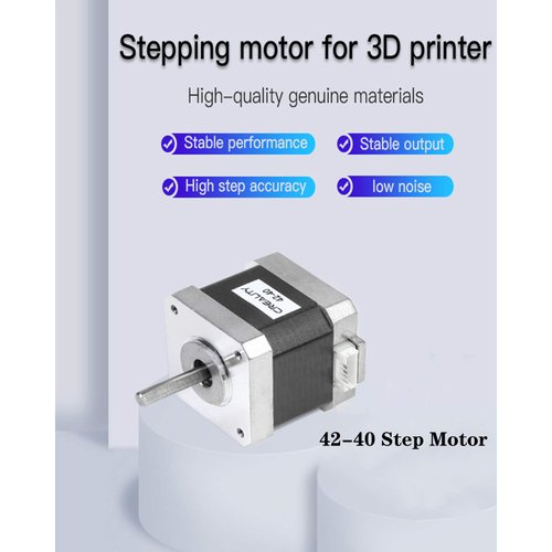 Creality 3D Printer 42-40 Stepper Motor, 2 Phase 1A 1.8 Degree 0.4N.M Stepper Motor for 3D Printer Extruder, Compatible with CR-10 and Ender-3 Series E Axis