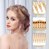 2 Pcs Thickened Hair Comb with 23 Teeth, Women Hair Comb Accessories, French Hair Side Combs Twist Decorative Comb Hair Clips Bridal Wedding Veil Teeth Hair Combs for Girls Women (Black + Brown)
