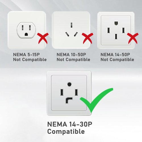 Aiskooc EV Charger Adapter Cord, 12 Inches NEMA 14-30P to 14-50R, UL Listed 30Amp Dryer to 50Amp EV Receptacle Conversion Adapter, Compatible with Tesla & EVs Level 2 Charging