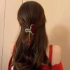 Ahoney Metal Gold Hair Clips 2.5" Medium Hair Claw Clips for Thin Hair, Fancy Rose Hair Clips Hair Tassel Hair Styling Accessories for Women Girls (Rose)