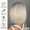 Allbell Mixed White Blonde Bob Wigs for Women Short Bob Wigs with Bangs Synthetic Cosplay Halloween Wig Heat Resistant Fiber