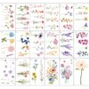 JoyfulGlam 18 Sheet Flower Temporary Tattoos For Women Realistic Long Lasting Floral Fake Tattoo Stickers Adult