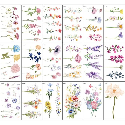 JoyfulGlam 18 Sheet Flower Temporary Tattoos For Women Realistic Long Lasting Floral Fake Tattoo Stickers Adult