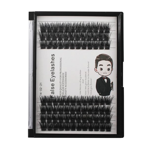 Bodermincer 84 Clusters D Curl Wide Cluster False Eyelash Volume Lashes Natural Eyelashes Set DIY Eyelash Extension 3D Effect Glue Bonded Band Individual Lash Home Eyelash Extension (12MM)