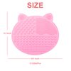 [2-Pack] Makeup Brush Cleaning Mat, Cute Cat Ear Design Silicone Portable Brush Cleaner Pad Washing Tools with Suction Cups [US Patent Registered] (Pink+Green)