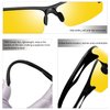 Joopin Half Frame Sports Night Driving Glasses Semi Rimless Wrap Around Night Vision Glasses UV400 Rectangular Shades for Men Women
