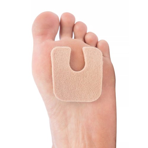 ZenToes U-Shaped Felt Callus Pads | Protect Calluses from Rubbing on Shoes | Reduce Foot and Heel Pain | Pack of 48 | 1/8” Self-Stick Pedi Cushions