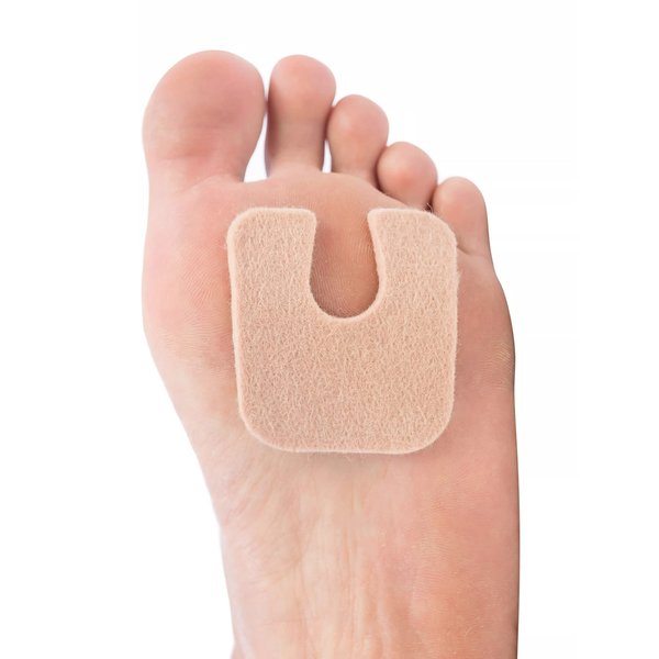 ZenToes U-Shaped Felt Callus Pads | Protect Calluses from Rubbing on Shoes | Reduce Foot and Heel Pain | Pack of 48 | 1/8” Self-Stick Pedi Cushions