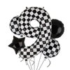 40 Inch Checkered Number Balloon 9 Black and White Race Car Birthday Balloons Baby Hippie Smile Party Shower Boys 9th Birthday Race Car Theme Party Decor Supplies 5 Pcs