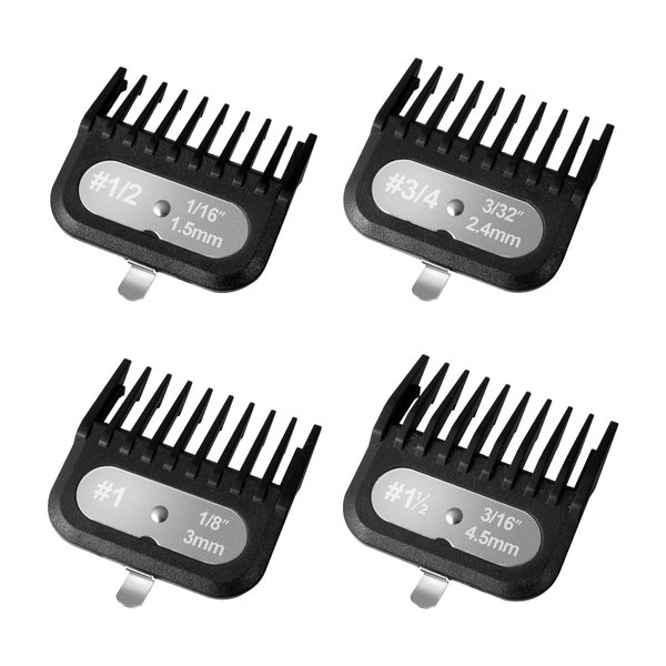 Clipper Guards Set Fits for Most Wahl Clippers, Clipper Guides Replacement - 1/16" to 3/16", 4 Piece Set