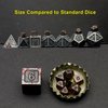Haxtec Mini Dice Set Tiny Small Metal DND Dice Set Copper with Portable Keychain Dice Case Dungeons Master Gifts Metal Dice Set for Keychain DND Gift for DM