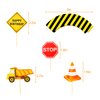 PHOGARY 24pack Construction Cupcake Toppers and Wrappers, 24-Piece Construction Zone Cupcake Baking Supplies, Kids Birthday Party Favors for Cake and Muffin Decorations