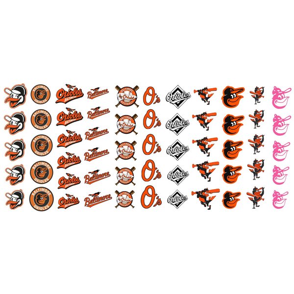 Sports Team for Baltimore , MD Baseball Waterslide Nail Art Decals - Salon Quality!