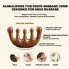 Cureder Wooden Scalp Massager - Handmade 100% Natural Green Sandalwood Wide Tooth Combs - Wood Massage Comb & Sandalwood Comb for Luxurious Hair Care