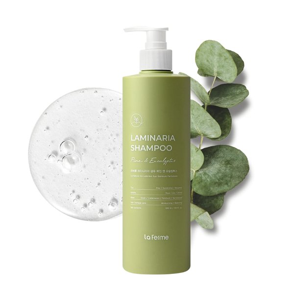 laferme Laminaria Thickening Shampoo with Organic ingredient, Moisturize Scalp for dandruff, Strengthening & Hydrating hair, Sulfate & Paraben free, For Women & Men (16.9 FL. OZ., Pine & Eucalyptus)