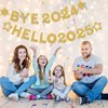 Bye 2024 Hello 2025 Banner Happy New Year Banner Happy New Year Decorations 2025 Goodbye 2024 Decorations New Year Eve Decorations 2025 Glitter Gold Party Supplies