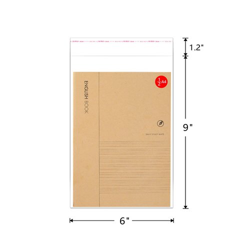 Clear Self Adhesive Cellophane Bags 6x9" Self Stick Cello Baggies 200pcs OPP Poly Glassine Bags 2mil for Cookie Bread Brownie Candies Snacks Beans Cards Crafts Nuts Soap