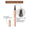 Eyebrow Pencil,Waterproof Brow Pen with Micro-Fork Tip,Smudgeproof Long Lasting Fine Sketch Microblading Pen，Natural Looking Eye Makeup Eyebrow Pen-01#Light coffee color