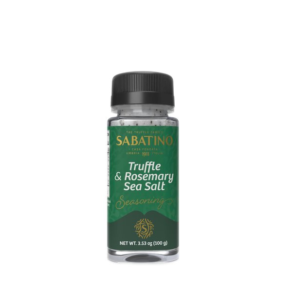 Sabatino Truffle & Rosemary Sea Salt Seasoning, All Natural Gourmet Truffle Salt with Rosemary, Sicilian Sea Salt,Kosher, Non-Gmo Project Certified, 3.53 Oz