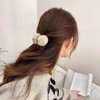 auwiyd 4 PCS Metal Rabbit Fur Hair Claw Clips Solid Color Plush Hair Grab Hairpins Shark Clip Fashion Winter Ponytail Holder Clips Hair Accessories for Women Girls