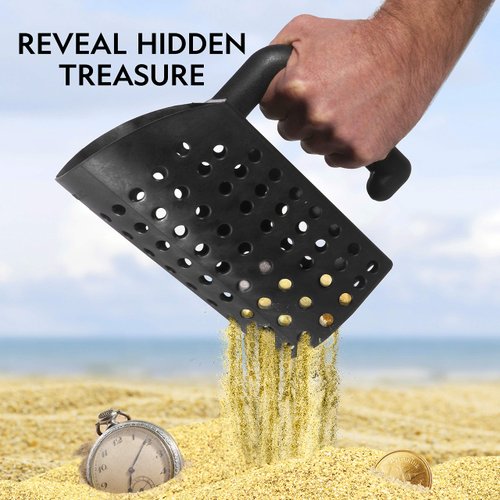 NATIONAL GEOGRAPHIC Metal Detector Accessories – includes Sand Scoop for Metal Detecting and Metal Detector Shovel, Use as Sand Sifter for The Beach, Metal Detecting Accessories