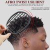 Upgraded 2-Piece Hair Twist Comb Hair Sponge Brush Set - Superior Curl Definition for Men and Women (Black)