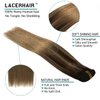 Lacer Dark Brown Roots Clip in Hair Extensions Human Hair Fading to Chestnut Brown Clip in Extensions 14 Inch for Long Natural Extensions Human Hair 120 Grams 7 Pcs