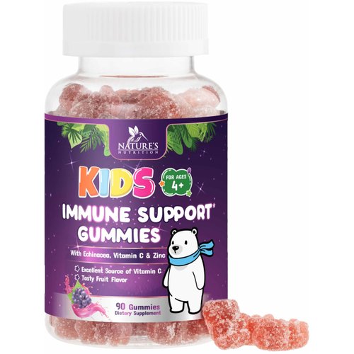Kids & Toddler Immune Support Gummies with Vitamin C, Zinc & Echinacea - Immune Support Gummy for Kids, Daily Childrens Immune Support Vitamins Supplement, Vegan & Non-GMO, Berry Flavor - 90 Gummies
