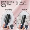 Detangler Brush Self Cleaning Easy Clean Roller Retractable Hair Brush for Women Navy Blue Shop LC Patent Pending