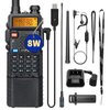 BAOFENG UV-5R 8W Ham Radio High Power Dual Band Portable Two Way Radio Long Range Rechargeable Handheld Radio (Black-1Pack)…