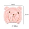 Teensery 2 Pcs Hair Dry Towels Cartoon Bear Dry Towel Hat Cute Quick Drying Bath Towel Wrap Ultra Soft Absorbent Hair Dry Hat Cap for Women and Girls (Blue and Pink)