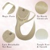 SEGO Pro Ponytail Extensions Human Hair Long Straight Ponytail Hair Extensions with Magic Paste Wrap Around Clip in Ponytail Extensions Real Human Hair,16inch #60 Platinum Blonde,80g