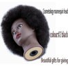 Simnient African Mannequin Head with 100% Human Hair Mannequin Head Curly Cosmetology Afro Mannequins Heads with Stand for Display Practice Braiding Styling Training Head Hair Styling With Gift