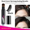 Root Touch Up Hairline Powder Stick - Temporary Gray Coverage, Waterproof Hair Shading Sponge Pen for Hair Filler and Root Dye (Dark Black)
