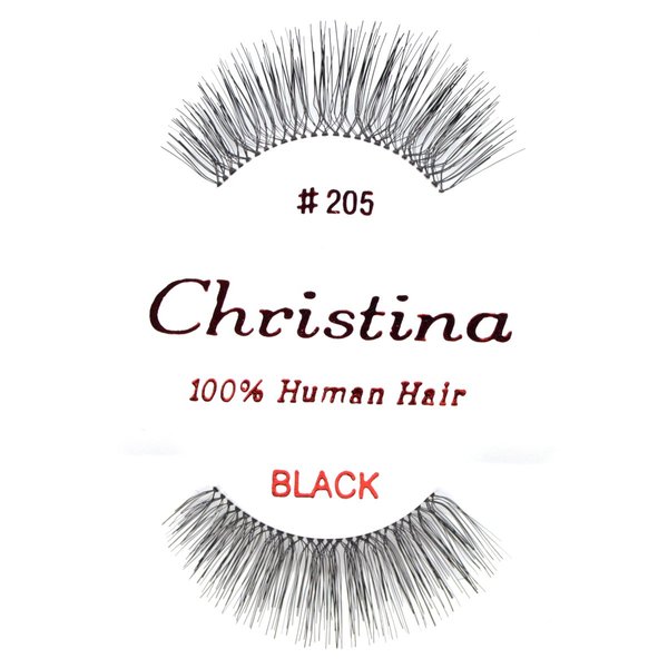 6X Eyelashes - #205 Christina 100% Human Hair Fake Eyelashes