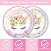 40Pcs Unicorn Party Supplies 20 Plates + 20 Napkin Unicorn Birthday Party Decorations (Unicorn)