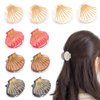 ASUNFO Pack of 10 Mini Seashell Hair Claw Clips Jaw Clip Clamps Mermaid Hair Styling Cilps Accessories for Women Girls Marble Pattern