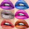 Maydear Metallic Liquid Lipstick, 6 Colors Shimmer Lip Gloss Set for Women, Long-Wear, Diamond Glitter Finish, Pearl Glam Lip Stain Makeup for Dress-Up, Cosplay, Halloween