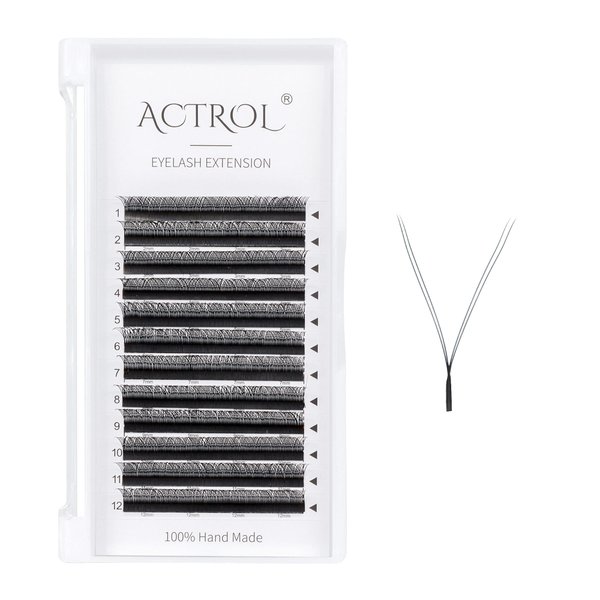ACTROL YY Eyelashes Extension Lashes Black D Curl 0.07mm 11mm Lash Volume Extension Easy Fans Y Shaped Premade Soft Eyelashes Supply
