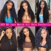 htsly 5x5 HD Lace Closure Wigs Human Hair 5x5 Water Wave Closure Wig Wet and Wavy Lace Front Wig Pre Plucked With Baby Hair Glueless Deep Curly Wigs for Black Women Natural Black 180% Density 28 Inch