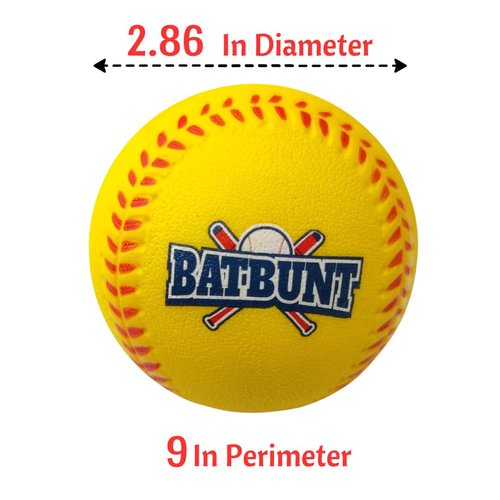BATBUNT Foam Baseballs for Kids, Teenager Players Training Balls, Squishy Practice Baseballs for Hitting or Replacement Balls Soft Tballs - 4Pcs (Red, Blue, Yellow, Green)