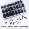 1500 Pcs Flat Head Hex Socket Head Cap Screws Bolts and Nuts and Washers Assortment Kit, M2 M3 M4 M5 Alloy Steel Countersunk Head Screws Nuts and Bolts and Flat Washers Set