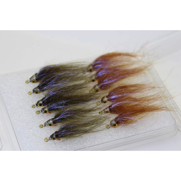 Tigofly 12 pcs Brown Olive UV Polar Fry Slowly Sinking Salmon Trout Steelhead Minnow Fly Fishing Flies Lures Fly Set-Size #8 (Assorted)